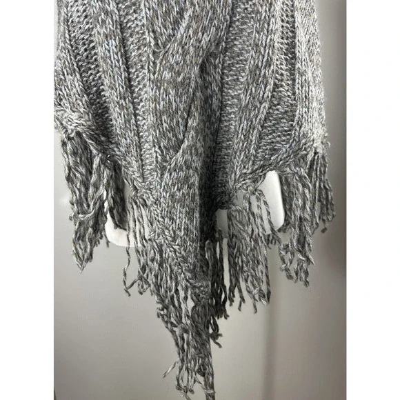 Inis Crafts 100% Merino Wool Poncho Sweater Cape Fringe Brown Irish Made S/M - Picture 8 of 16